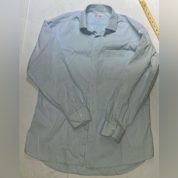 Cotton blue men’s dress shirt. - Picture 7 of 8
